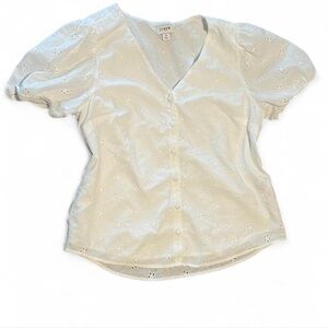J. Crew Cream Eyelet Blouse